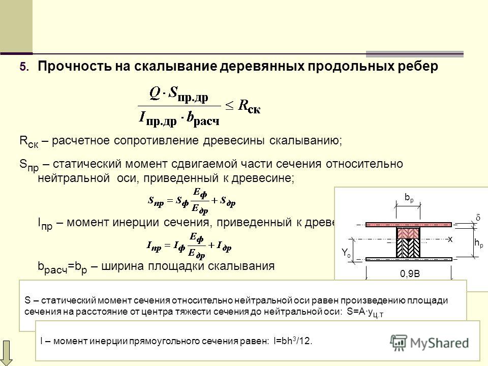 Статический момент относительно осей