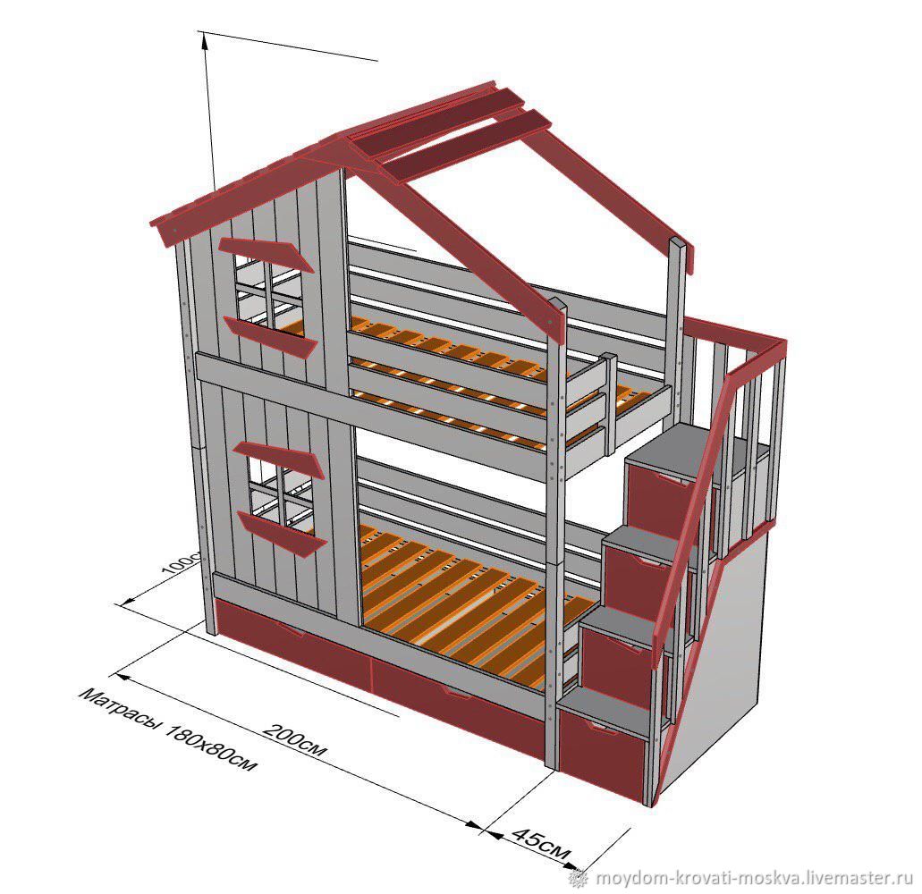 Двухъярусные домики. Двухъярусная кровать - проект dk101. Детская кровать Razmer 2 Etaj. Двухъярусная кровать домик. Двухэтажная кровать домик.