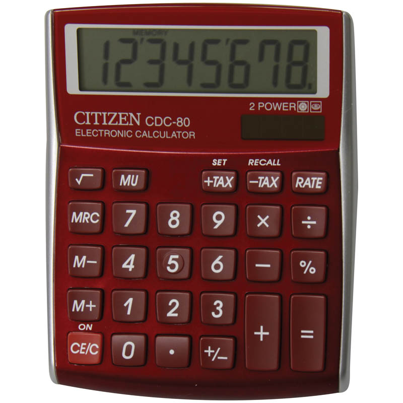 Калькулятор. Citizen CDC - 80rd красный. Калькулятор "Citizen" CDC - 100wb. Современный калькулятор. Калькулятор новый.