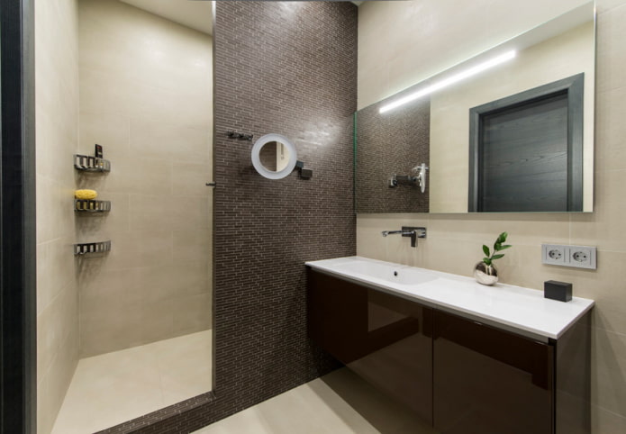 цветовое оформление ванной комнаты в стилистике минимализм