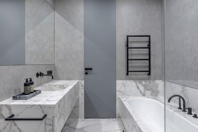 отделка ванной комнаты в стилистике минимализм