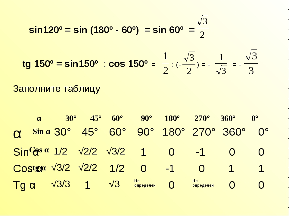 Tg 45 равен. Как вычислить синус 180 градусов. Sin 120. Как вычислить косинус угла 135 градусов. Косинус 150 градусов.