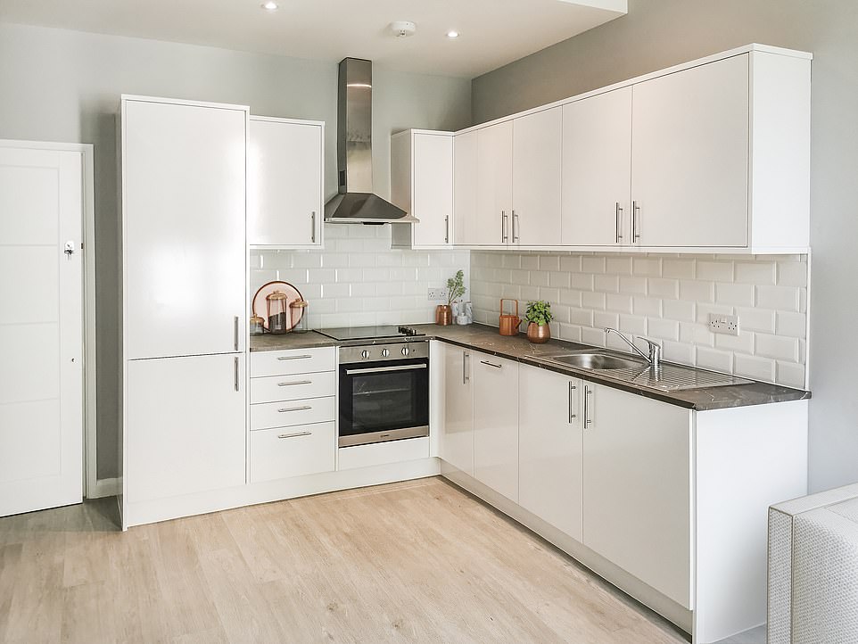 The lavish building comes with a fully-fitted kitchen complete with laminated flooring, a built in dishwasher, washing machine and fridge freezer