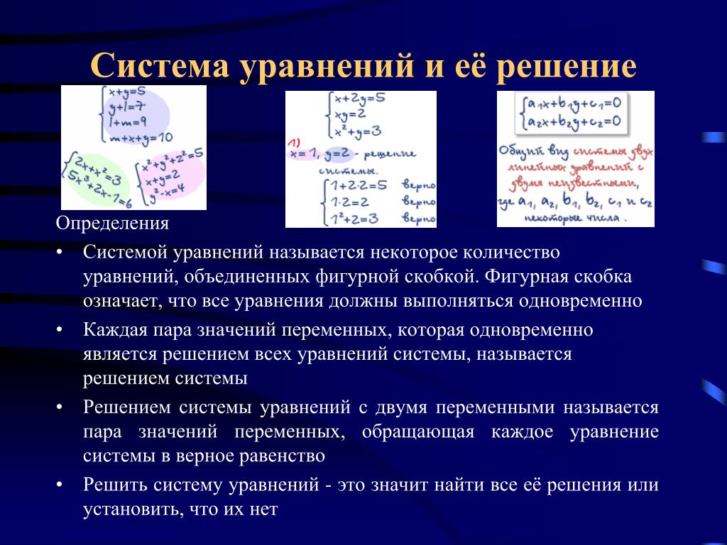 Решить определение. Квадратные скобки в системе уравнений. Фигурные скобки в уравнениях. Определение система урав. Фигурные и квадратные скобки в уравнениях.