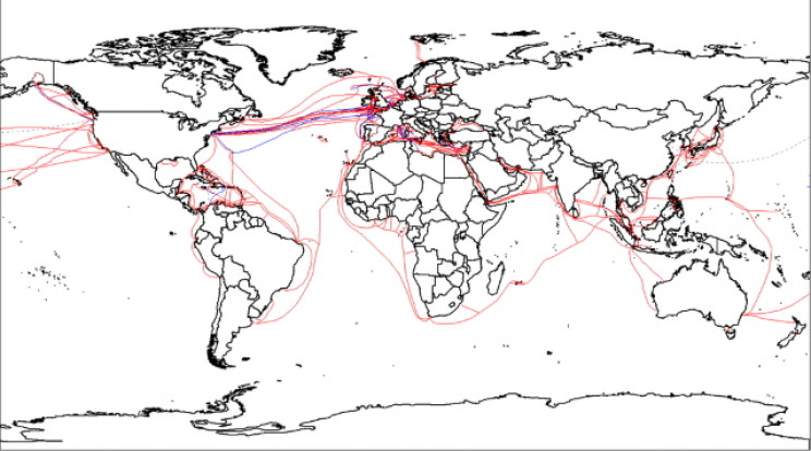 2007 map of undersea cables