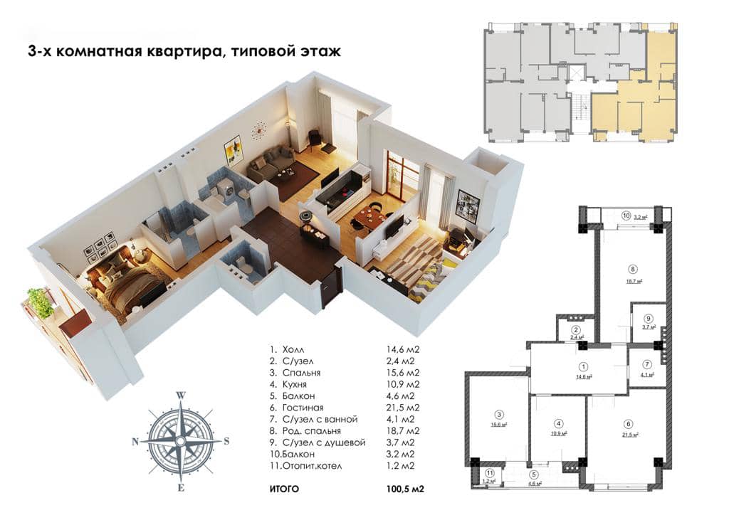 М2 квартиры в жк