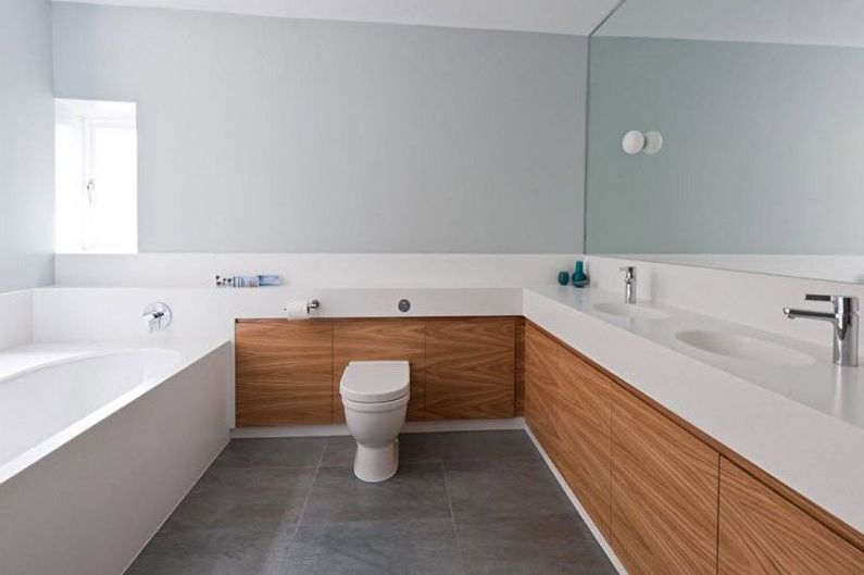 Дизайн ванной комнаты в стиле минимализм - Отделка пола