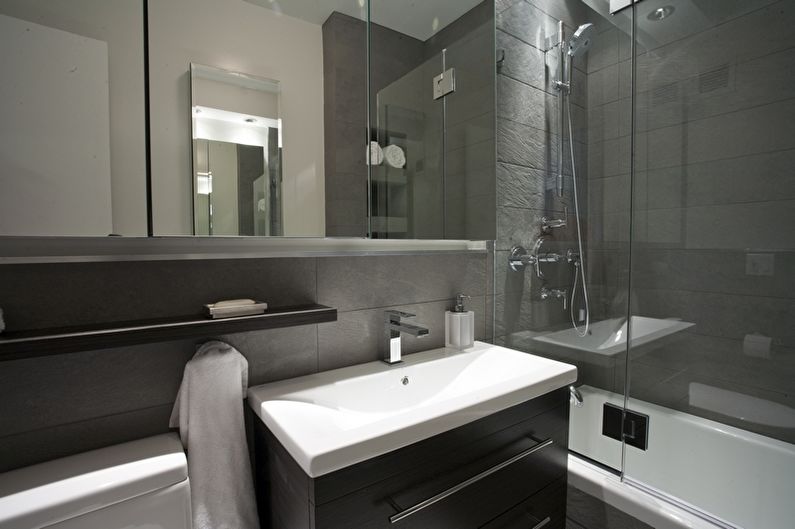 Маленькая ванная комната в стиле минимализм - Дизайн интерьера