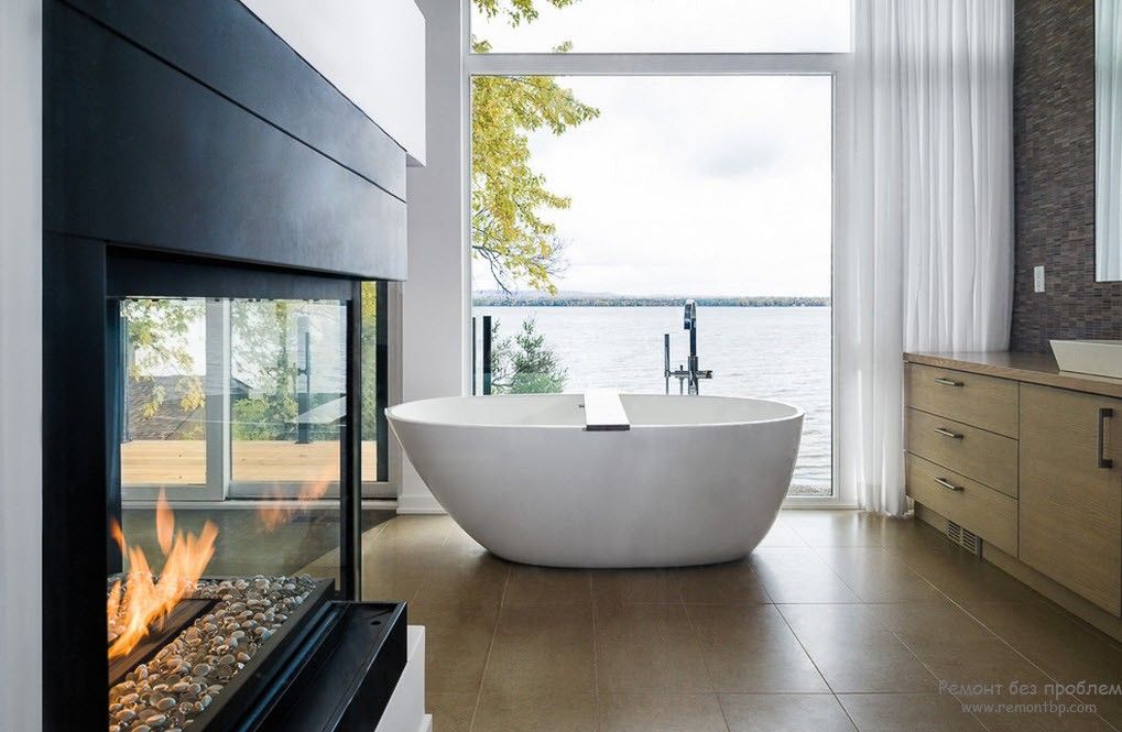 Красивый дизайн ванной комнааты в стиле минимализм